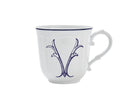 Ginori 1735 Corona Monogram Letter Mug, Blue – Letter V