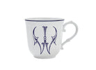 Ginori 1735 Corona Monogram Letter Mug, Blue – Letter W