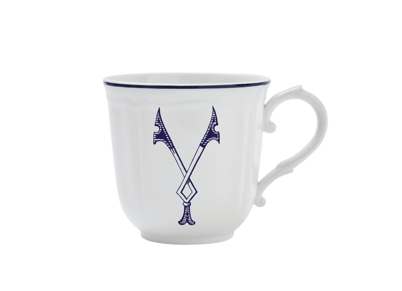Ginori 1735 Corona Monogram Letter Mug, Blue – Letter Y