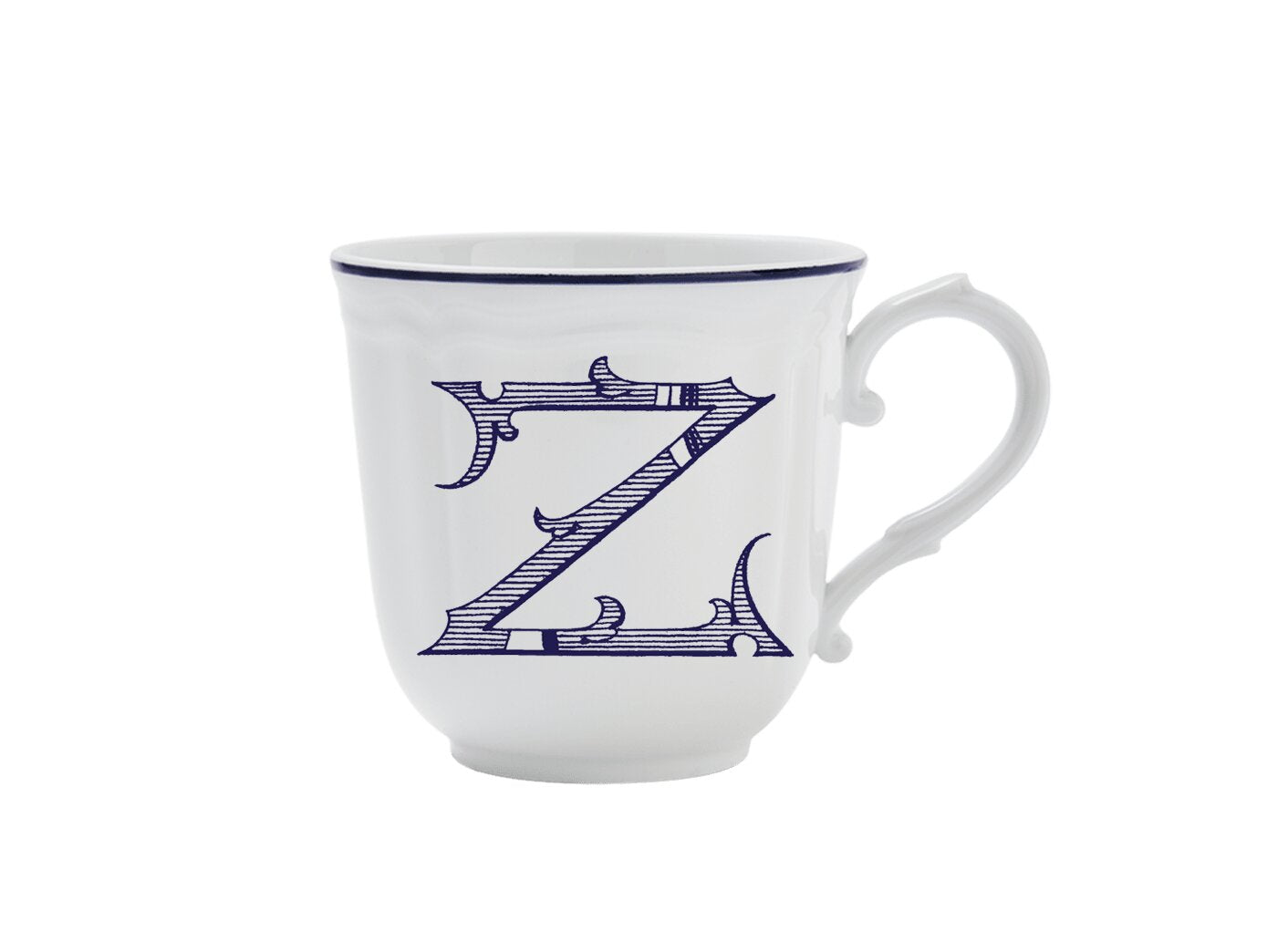 Ginori 1735 Corona Monogram Letter Mug, Blue – Letter Z