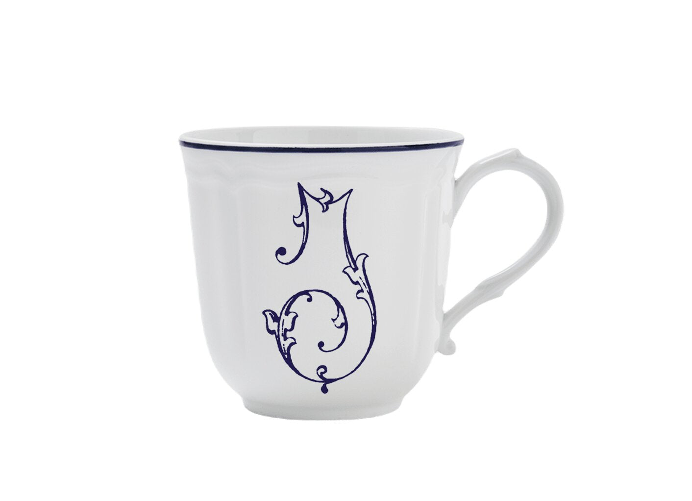 Ginori 1735 Corona Monogram Letter Mug, Blue – Letter I