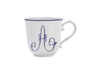 Ginori 1735 Corona Monogram Letter Mug, Blue – Letter A