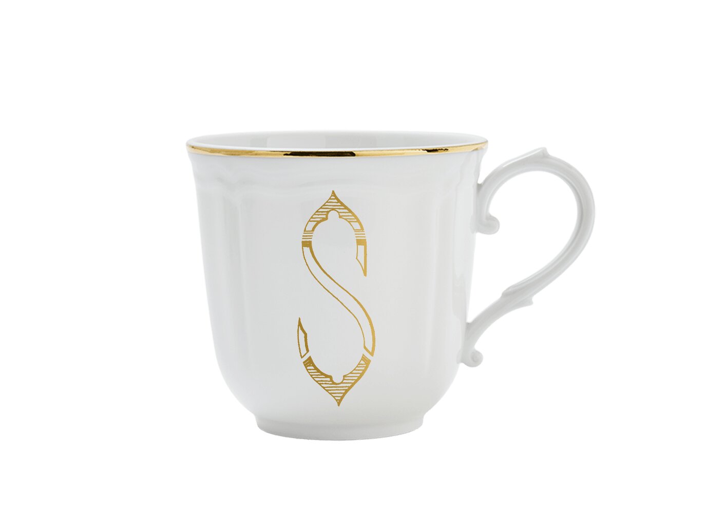 Ginori 1735 Corona Monogram Letter Mug, Gold – Letter S