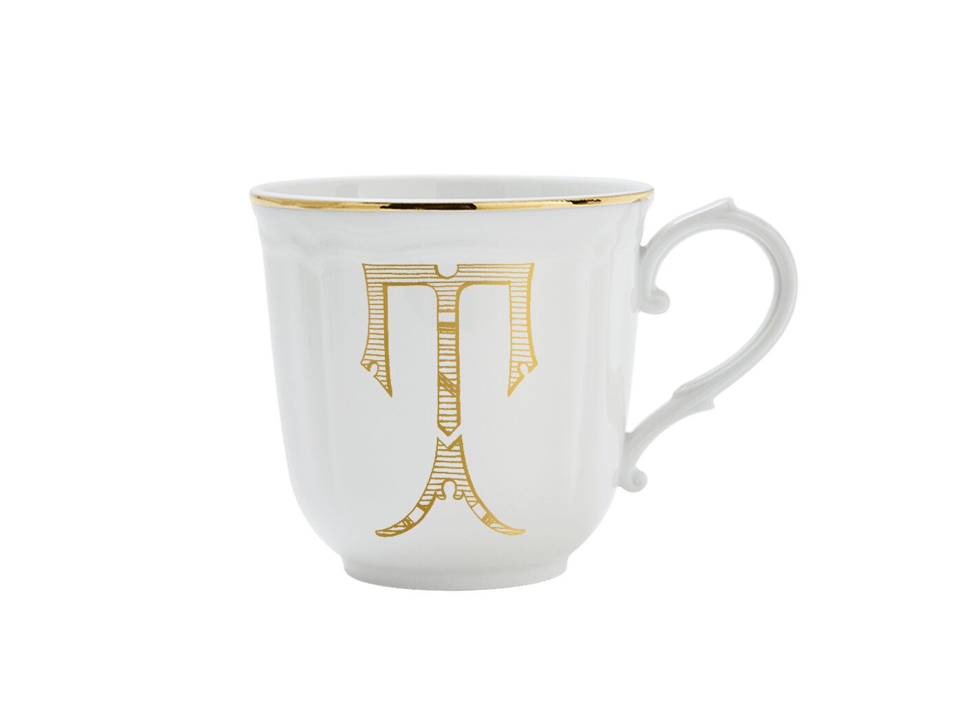 Ginori 1735 Corona Monogram Letter Mug, Gold – Letter T