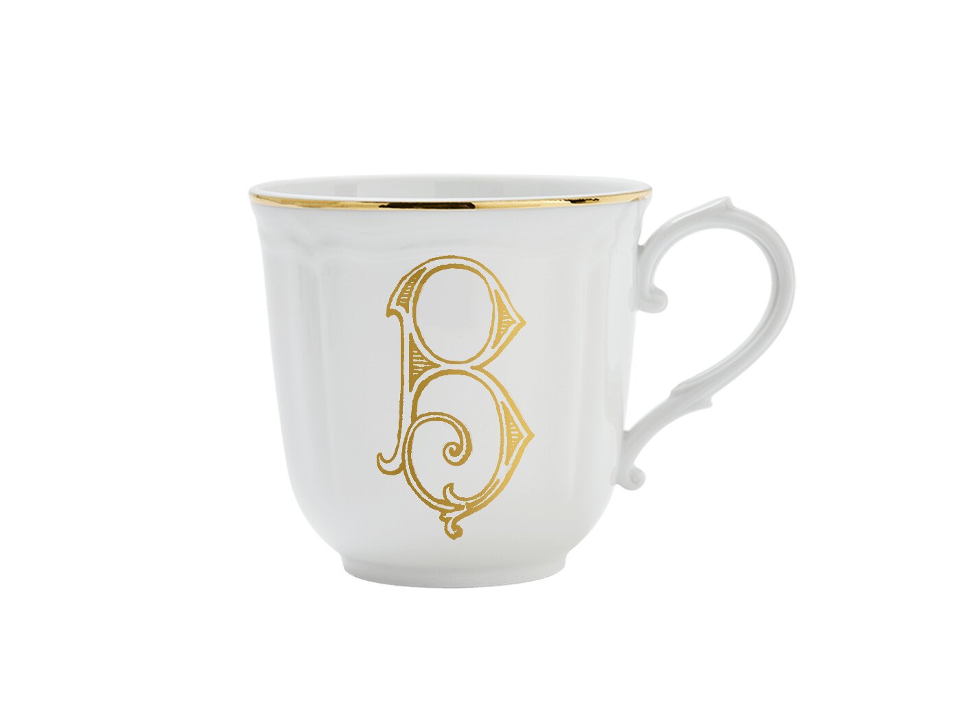 Ginori 1735 Corona Monogram Letter Mug, Gold – Letter B