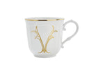 Ginori 1735 Corona Monogram Letter Mug, Gold – Letter V