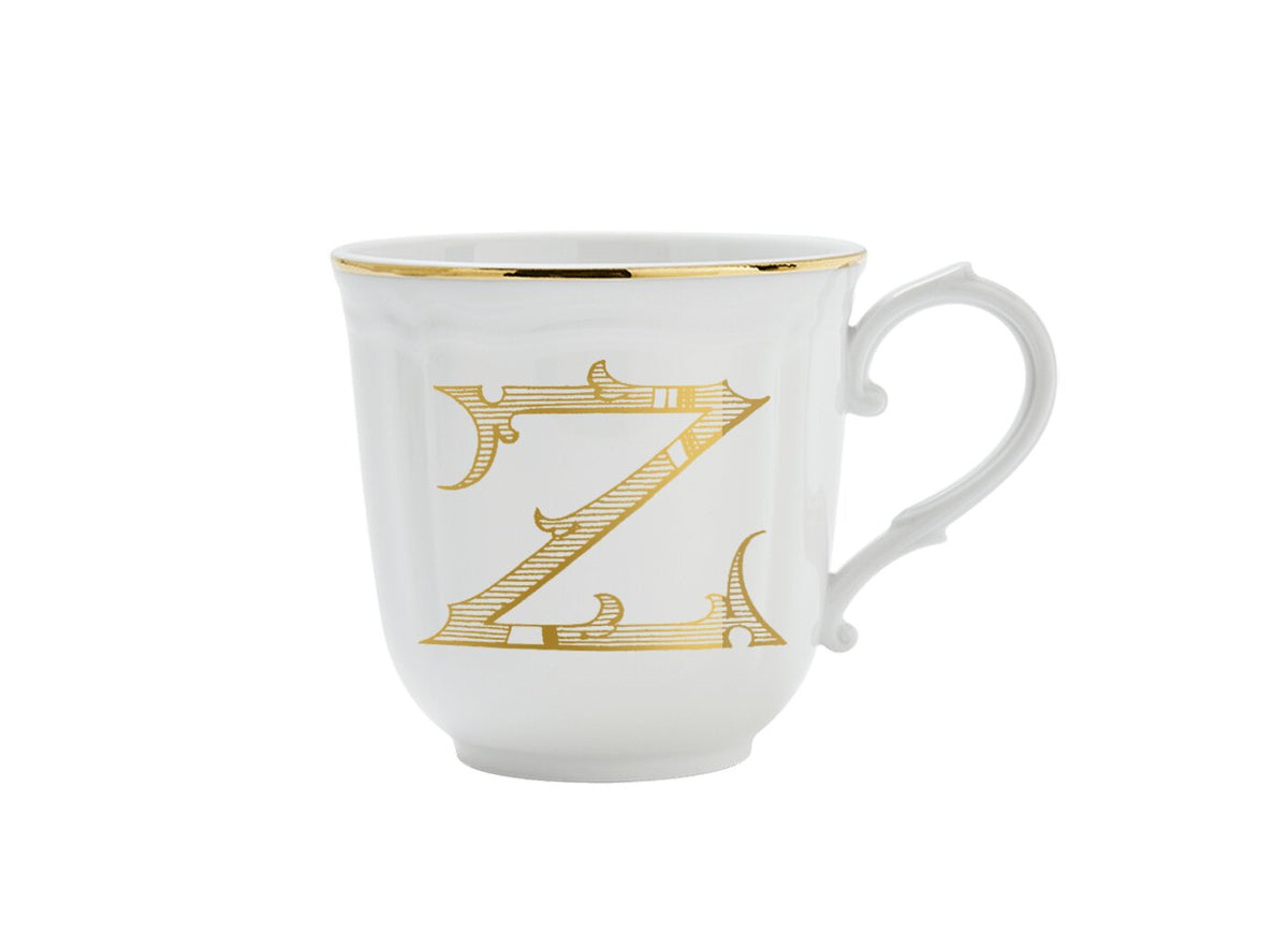 Ginori 1735 Corona Monogram Letter Mug, Gold – Letter Z