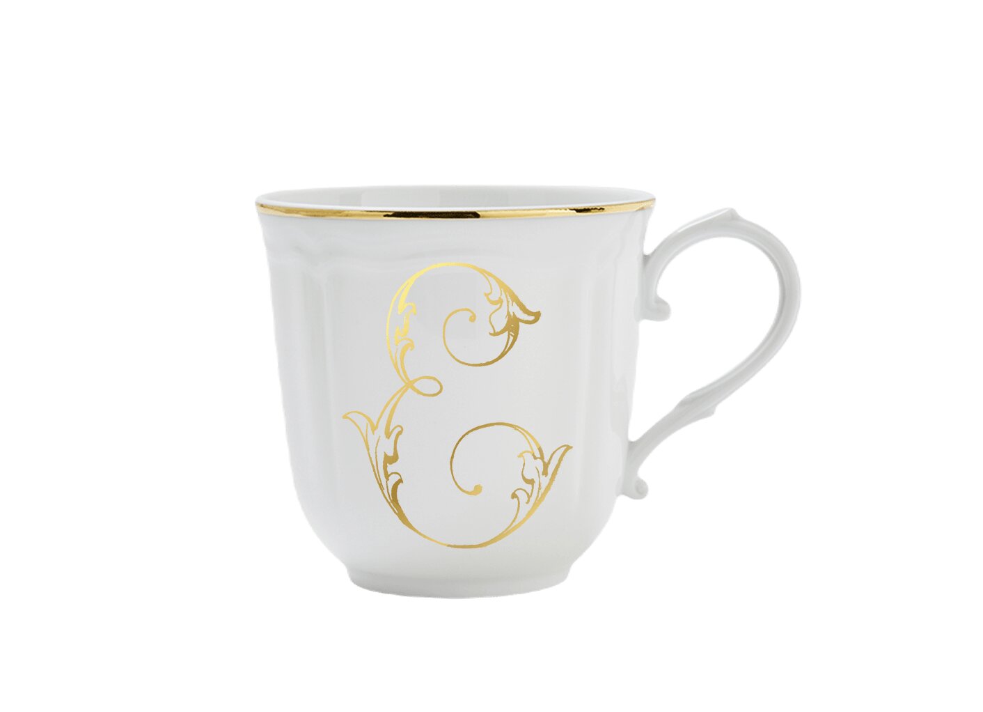 Ginori 1735 Corona Monogram Letter Mug, Gold – Letter E