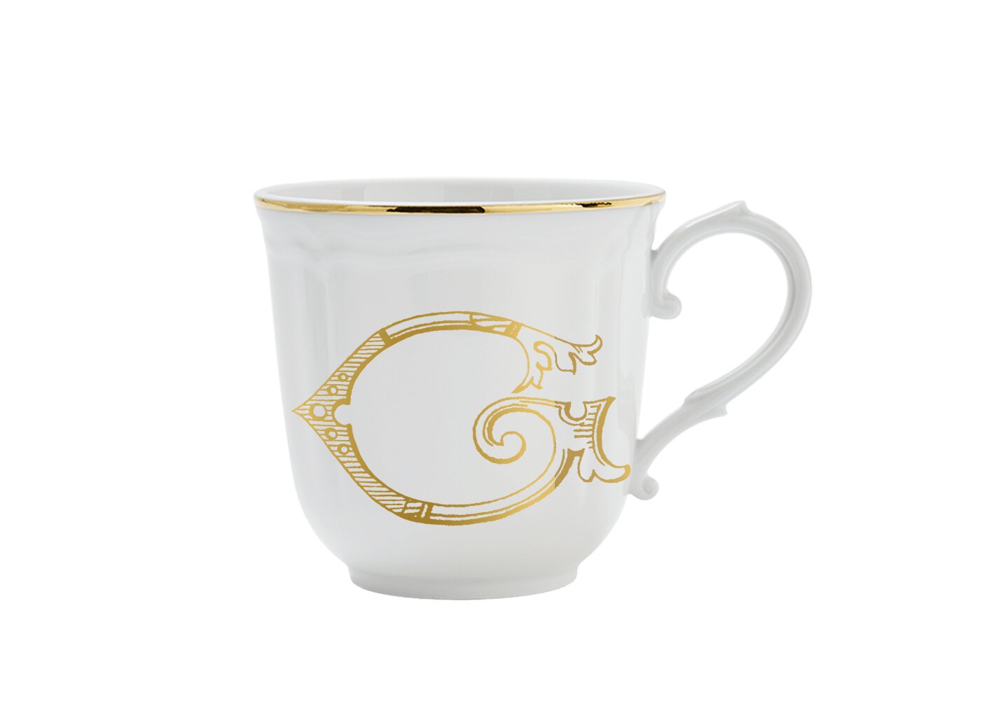 Ginori 1735 Corona Monogram Letter Mug, Gold – Letter G