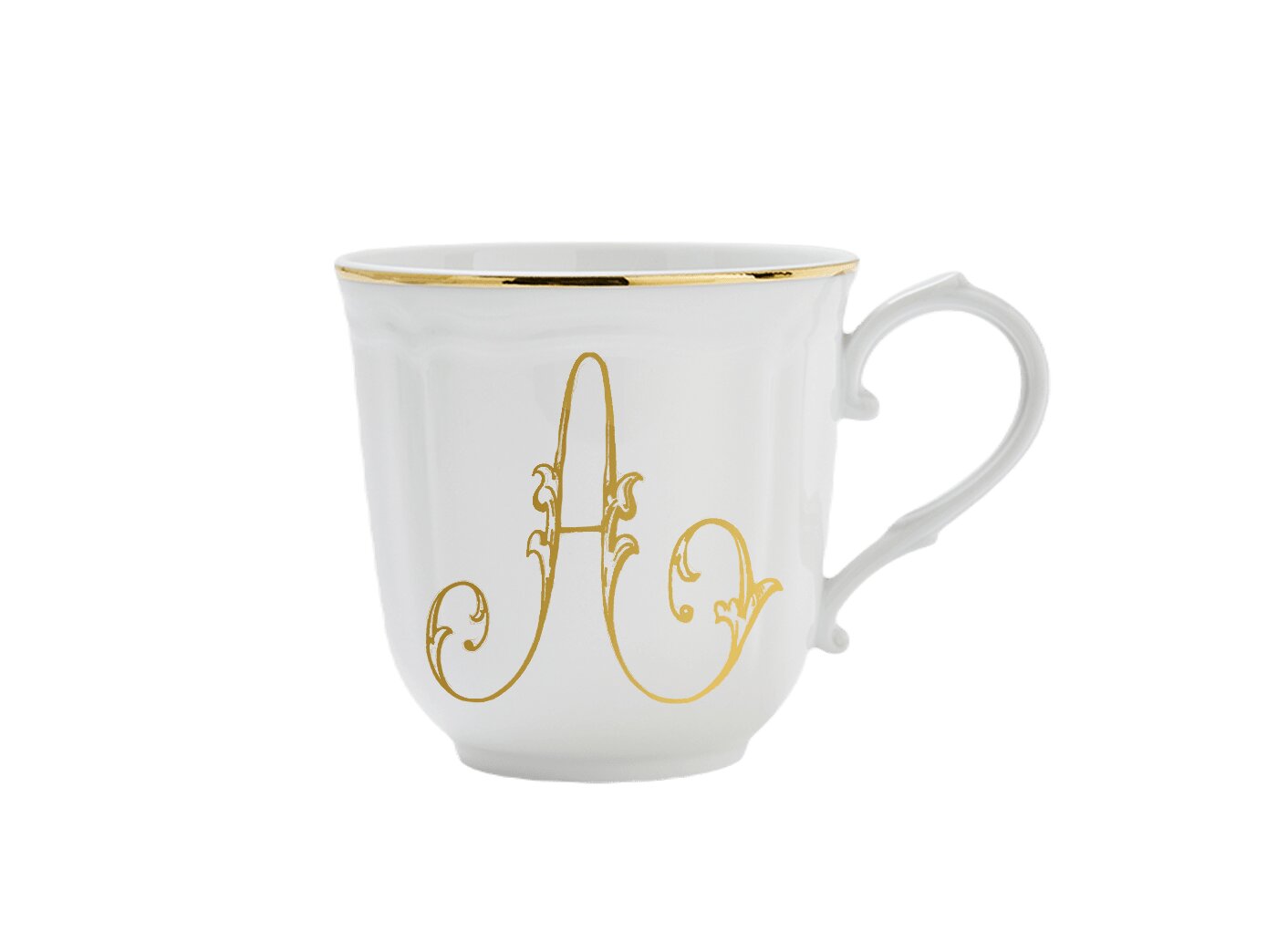Ginori 1735 Corona Monogram Letter Mug, Gold – Letter A