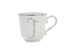 Ginori 1735 Corona Monogram Letter Mug, Platinum – Letter J