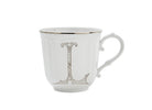 Ginori 1735 Corona Monogram Letter Mug, Platinum – Letter L