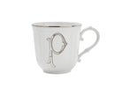 Ginori 1735 Corona Monogram Letter Mug, Platinum – Letter P