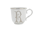 Ginori 1735 Corona Monogram Letter Mug, Platinum – Letter R