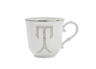 Ginori 1735 Corona Monogram Letter Mug, Platinum – Letter T
