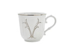 Ginori 1735 Corona Monogram Letter Mug, Platinum – Letter V