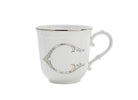 Ginori 1735 Corona Monogram Letter Mug, Platinum – Letter C
