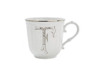 Ginori 1735 Corona Monogram Letter Mug, Platinum – Letter F