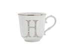 Ginori 1735 Corona Monogram Letter Mug, Platinum – Letter H