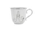 Ginori 1735 Corona Monogram Letter Mug, Platinum – Letter A