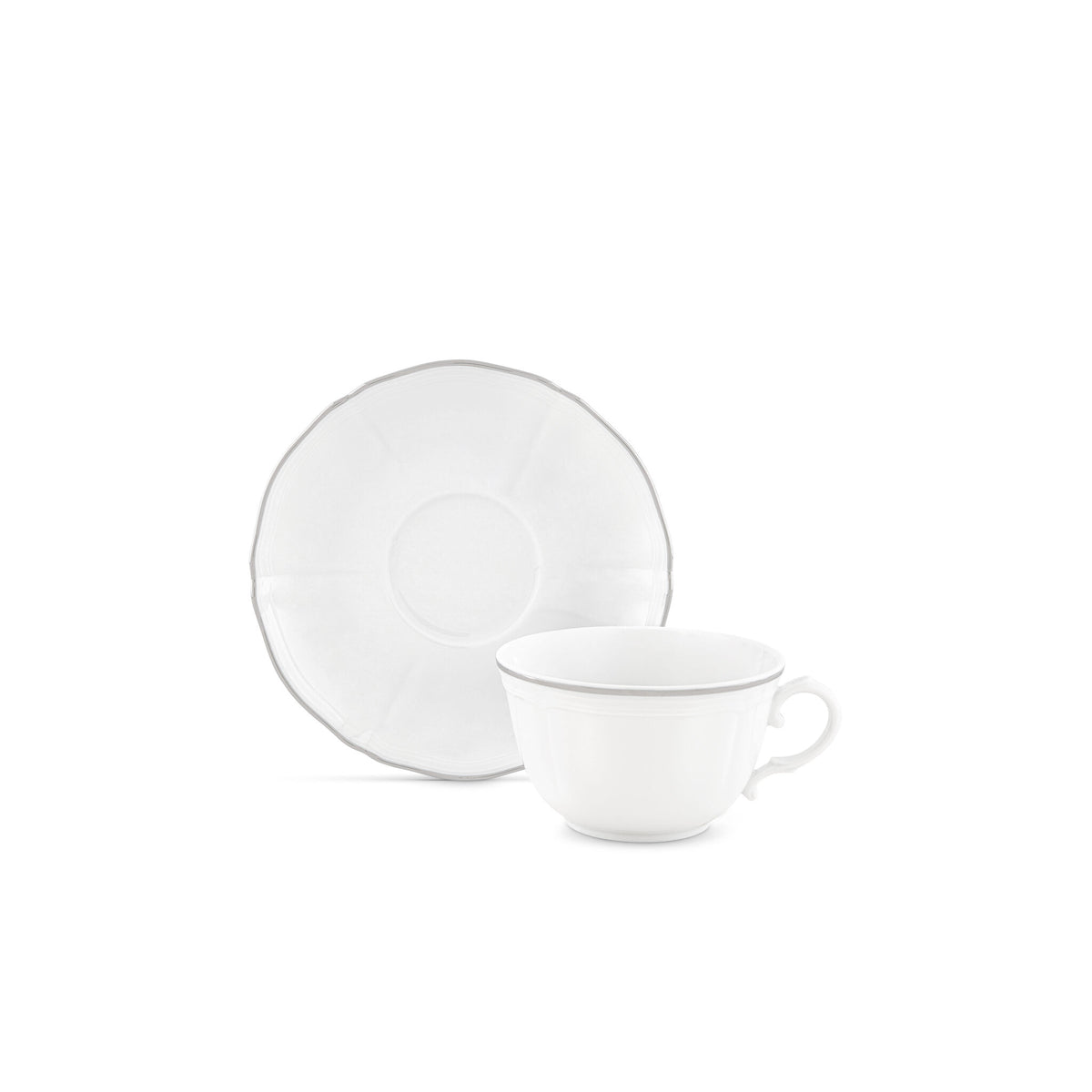 Ginori 1735 Corona Tea Cup, Platinum, view 3