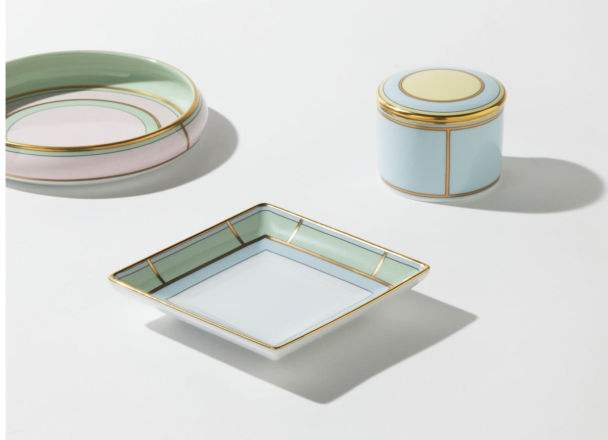 Ginori 1735 Diva Square Change Tray, Green, view 6