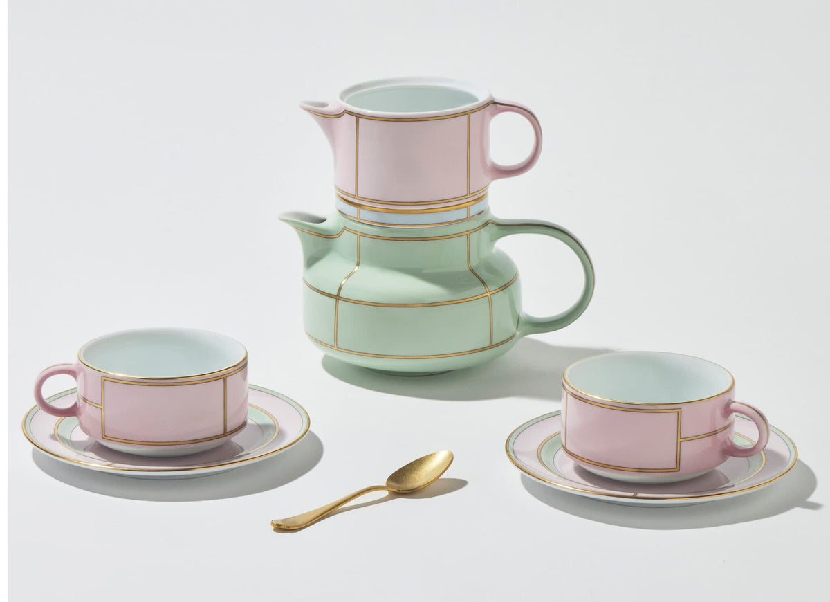 Ginori 1735 Diva Tea Set for Two, Pink, view 4