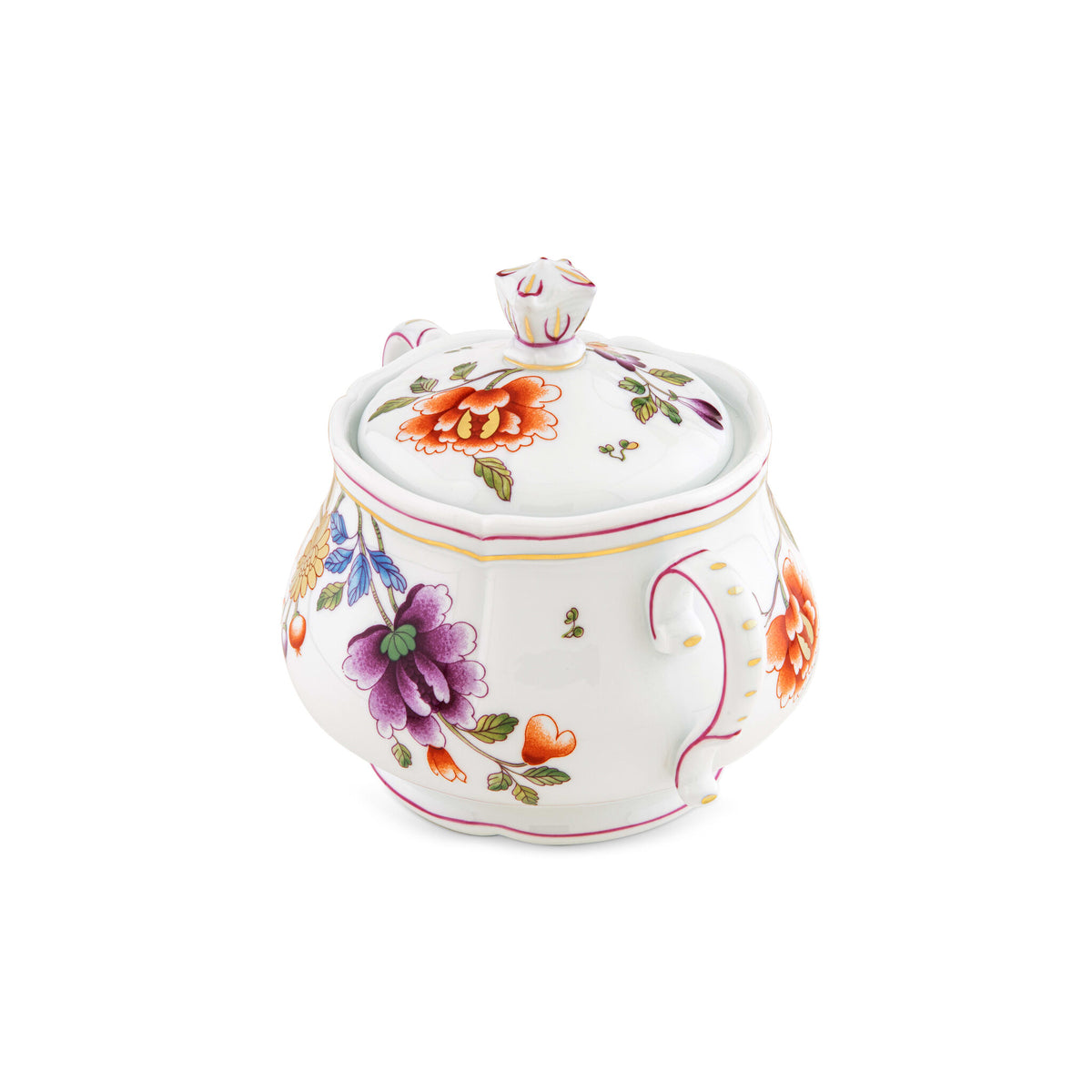 Ginori 1735 Granduca Coreana Sugar Bowl, Flowers, view 2