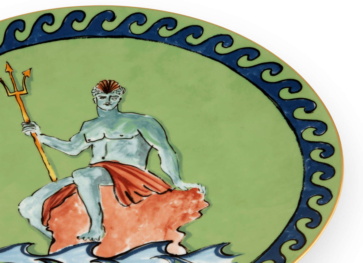Ginori 1735 Il Viaggio di Nettuno Centerpiece and Charger Plate, Moss Green, view 3