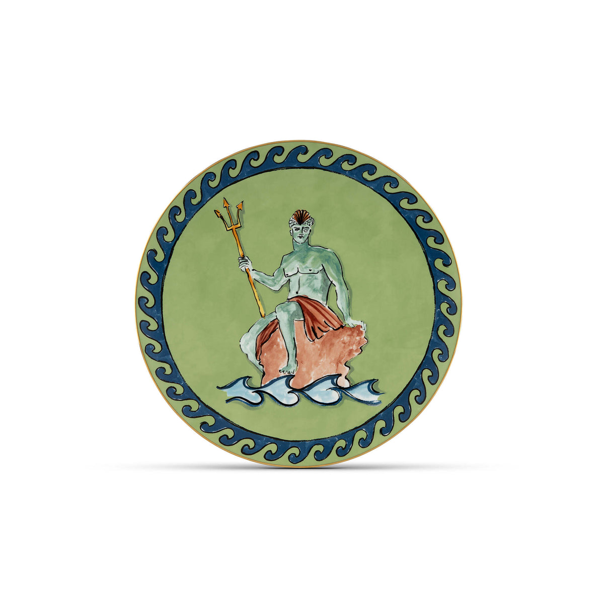 Ginori 1735 Il Viaggio di Nettuno Centerpiece and Charger Plate, Moss Green