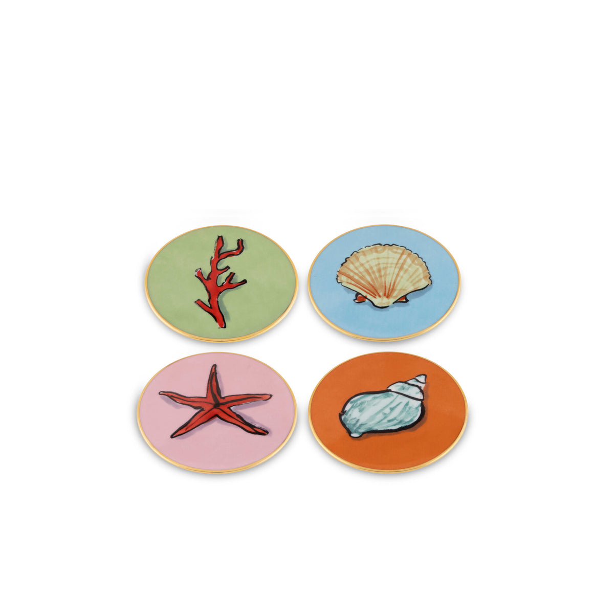 Ginori 1735 Il Viaggio di Nettuno Coasters, Multi Decoration, Set of 4, view 2
