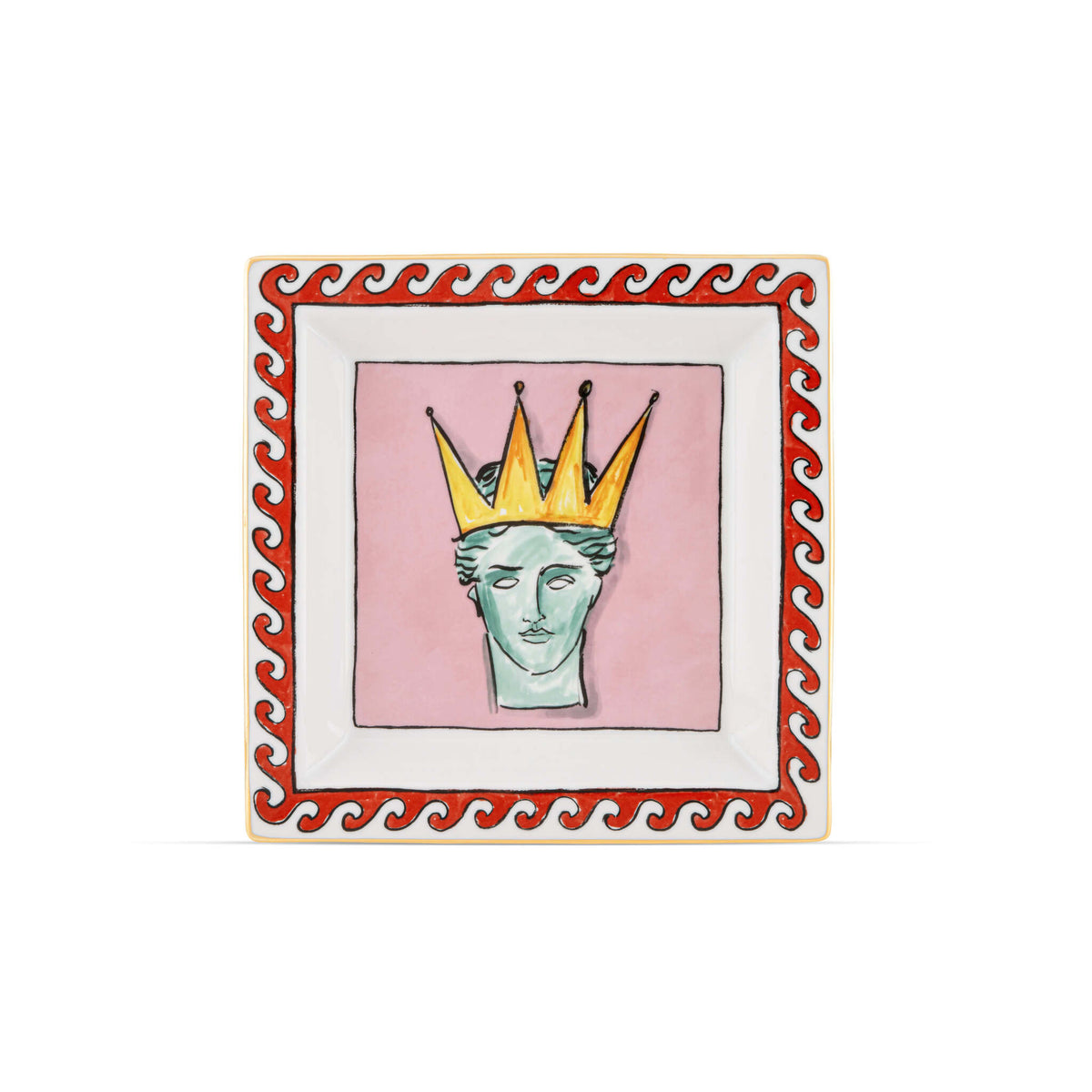 Ginori 1735 Il Viaggio di Nettuno Large Square Change Tray, Pink