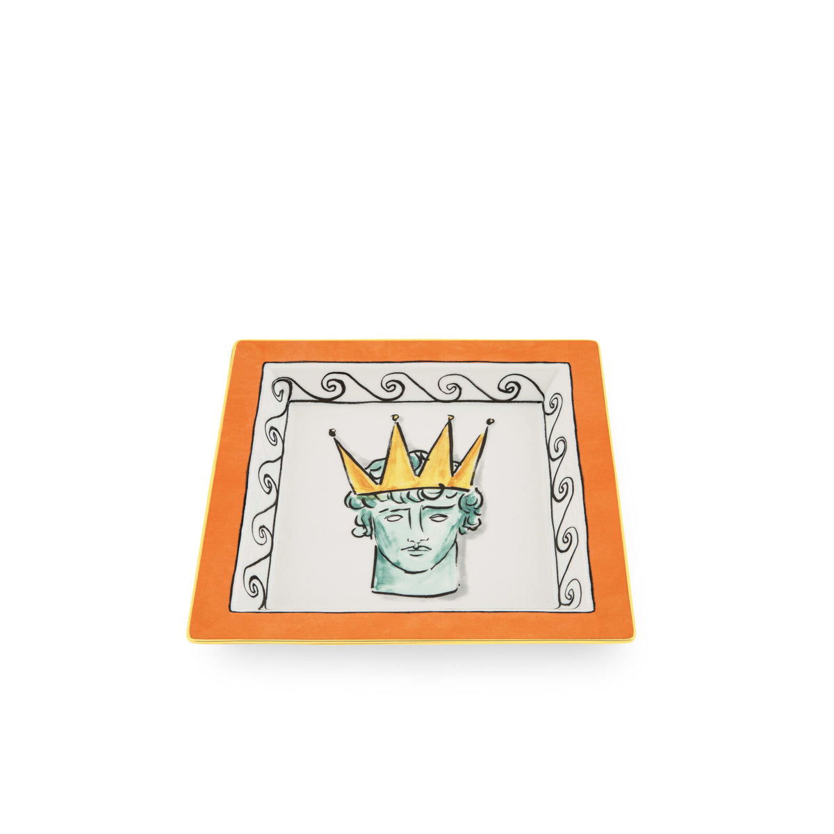Ginori 1735 Il Viaggio di Nettuno Large Square Change Tray, Rock Orange, view 2