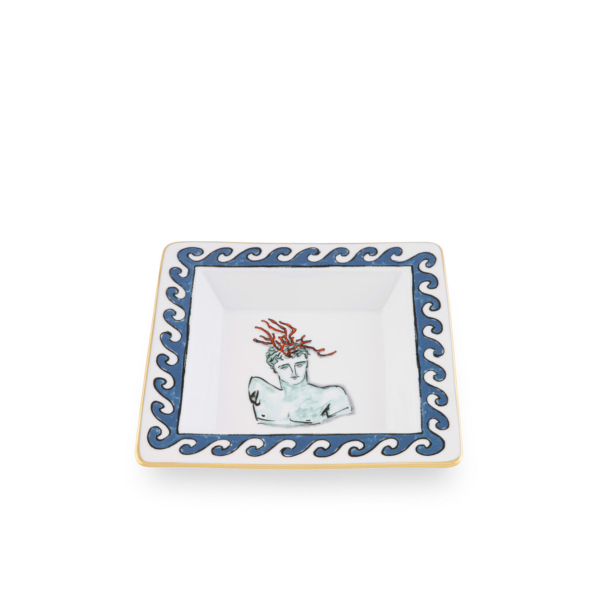 Ginori 1735 Il Viaggio di Nettuno Small Square Change Tray, White, view 2