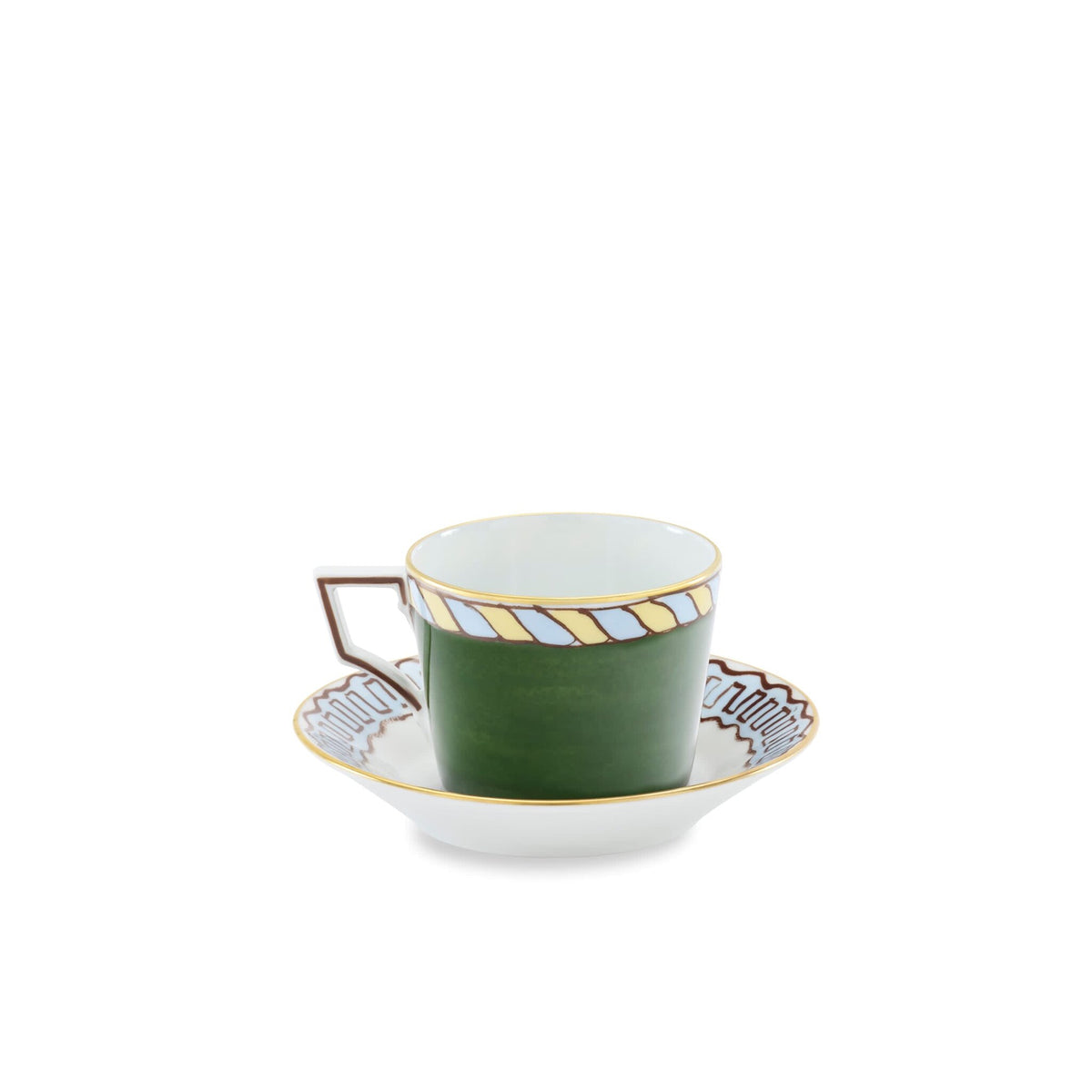 Ginori 1735 Il Viaggio di Nettuno Tea Set for Two, Pine Green, view 2