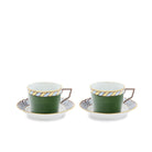 Ginori 1735 Il Viaggio di Nettuno Tea Set for Two, Pine Green