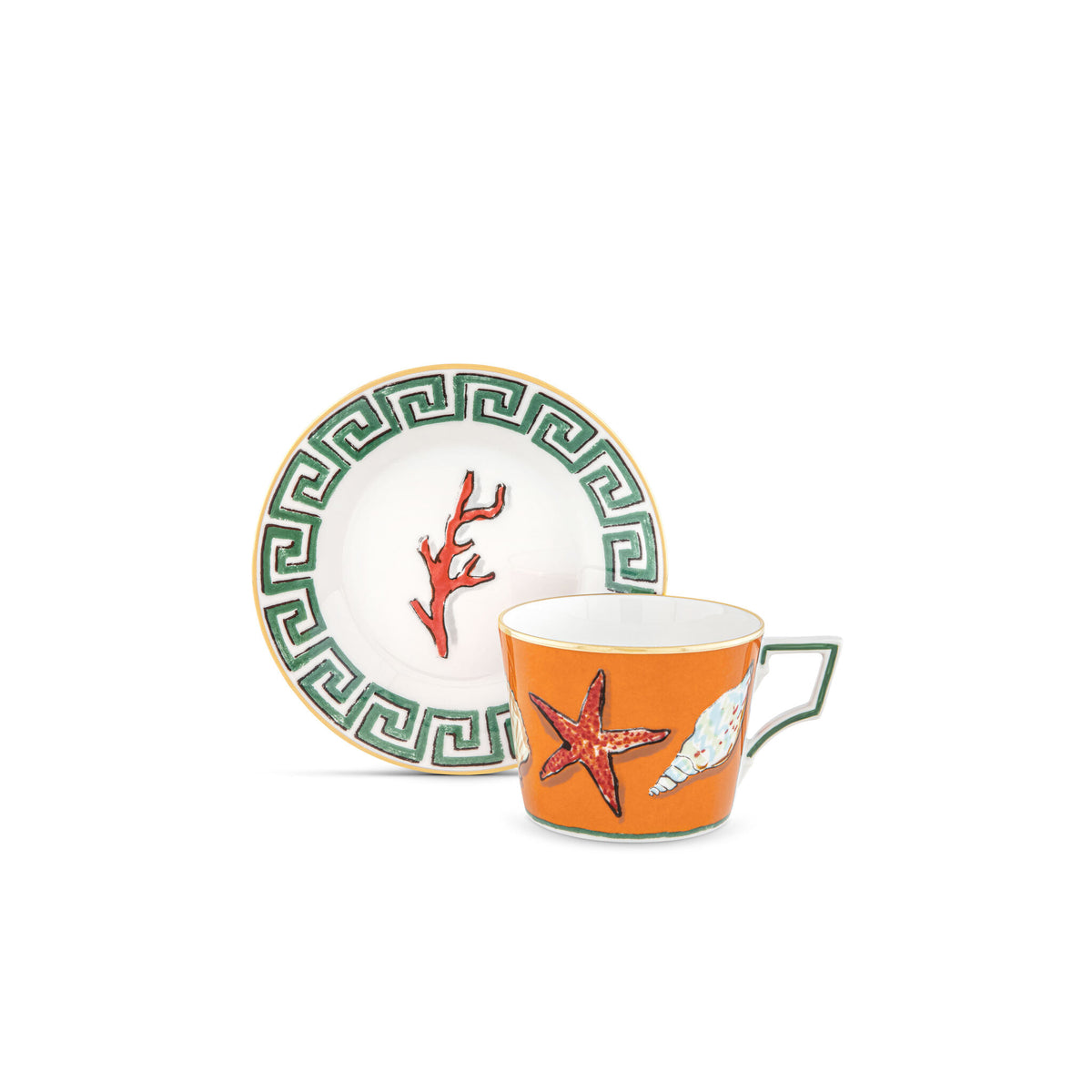 Ginori 1735 Il Viaggio di Nettuno Tea Set for Two, Rock Orange, view 3