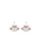 Ginori 1735 Labirinto Espresso Set for Two, Scarlatto