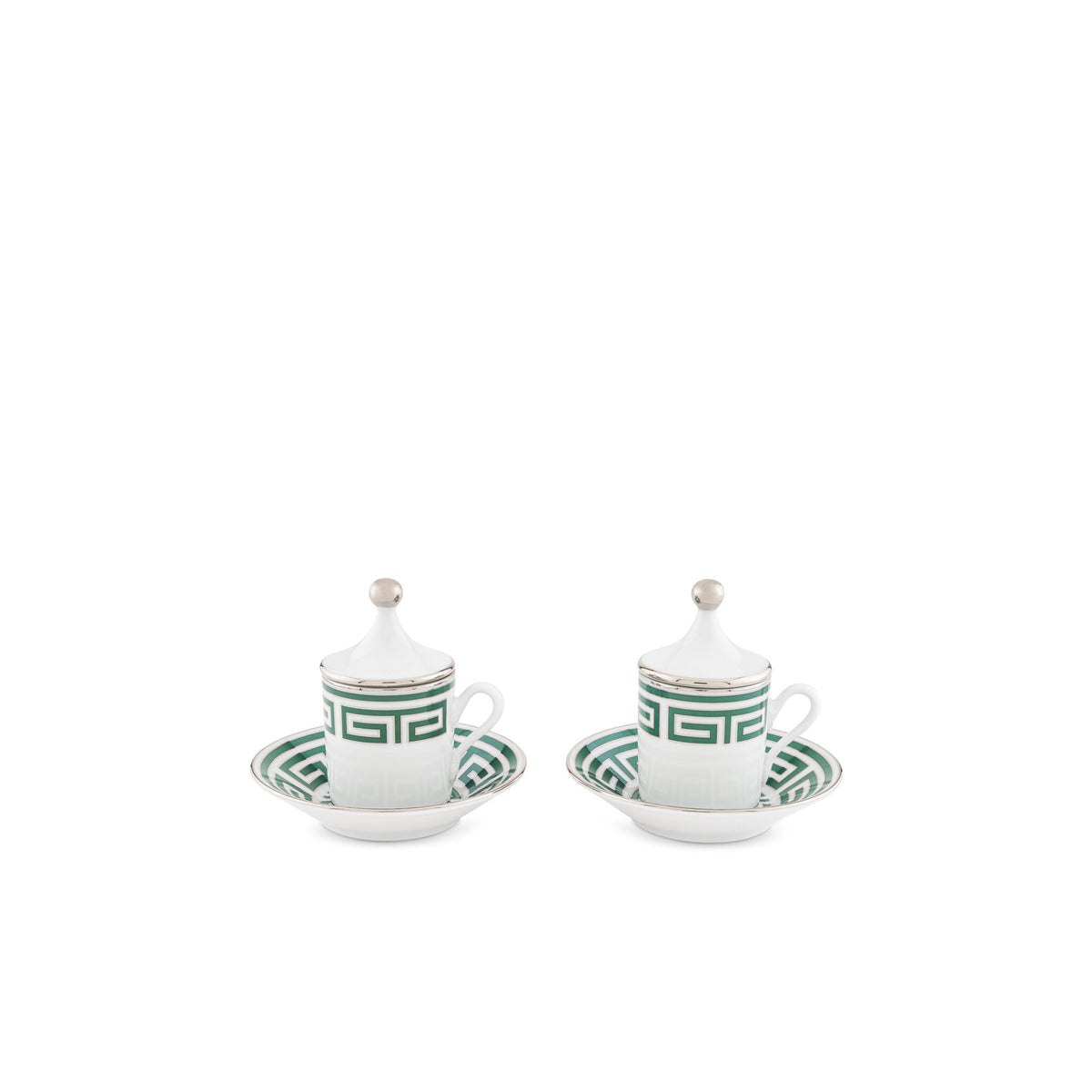Ginori 1735 Labirinto Espresso Set for Two, Smeraldo