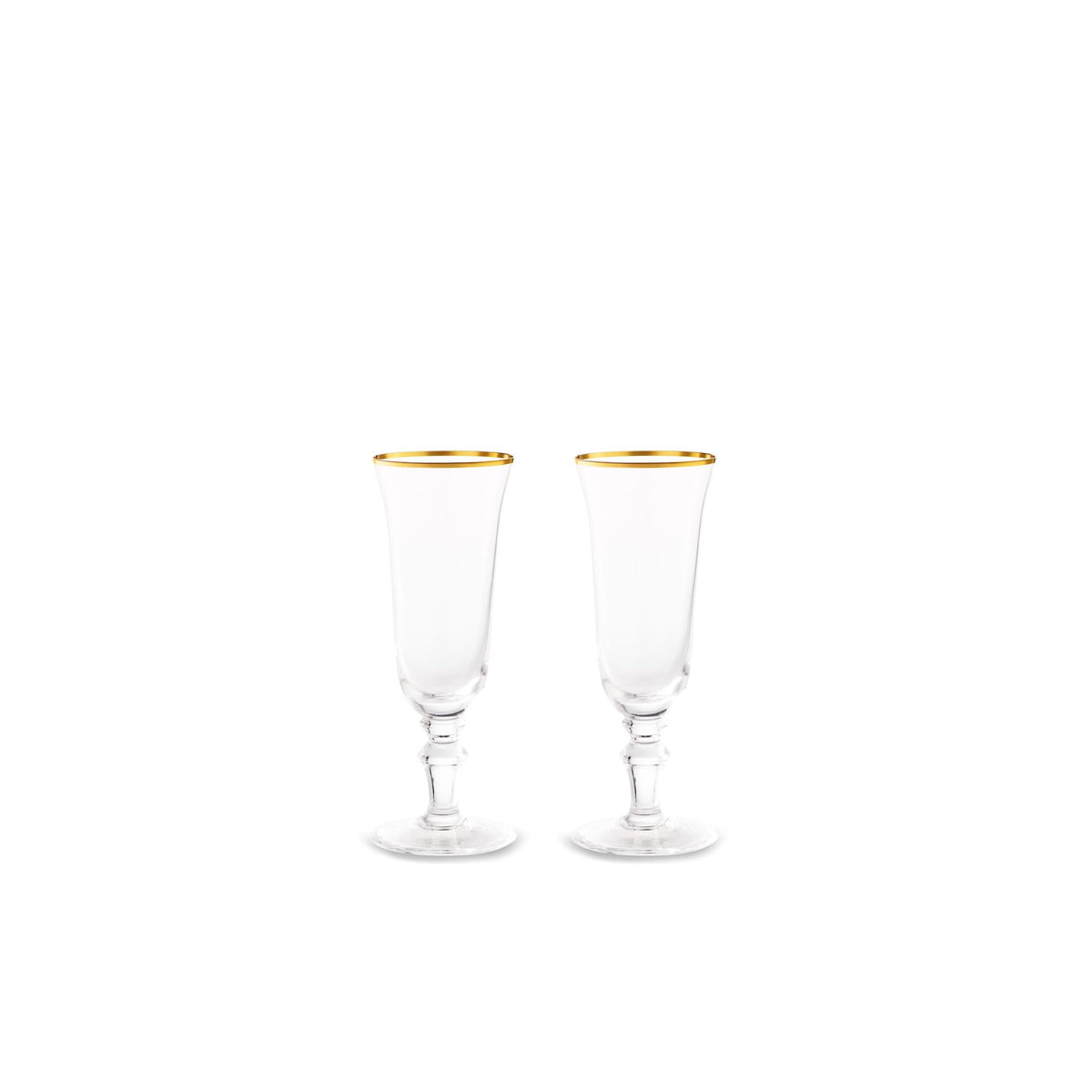 Ginori 1735 Medici Flute Goblets, Gold Thread, Set of 2, view 2