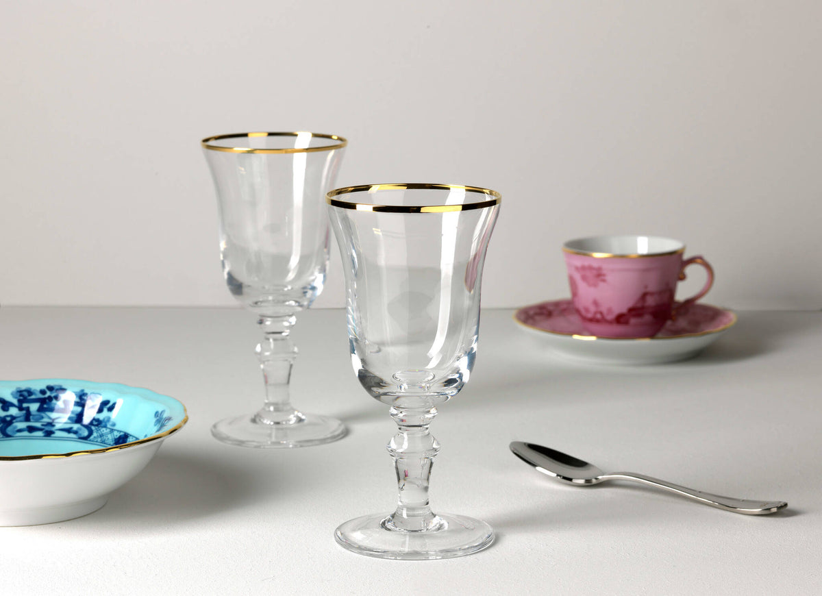 Ginori 1735 Medici Liquor Goblets, Gold Thread, Set of 2, view 4