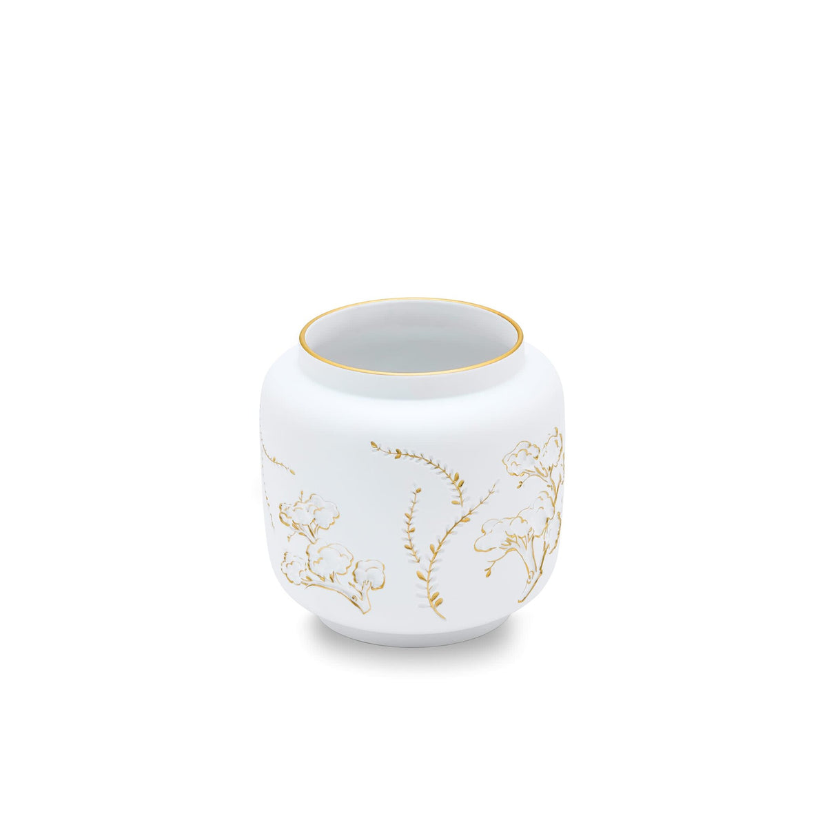 Ginori 1735 Officina Ultra Vase with Lid Bloom, Floral Engraving, view 4