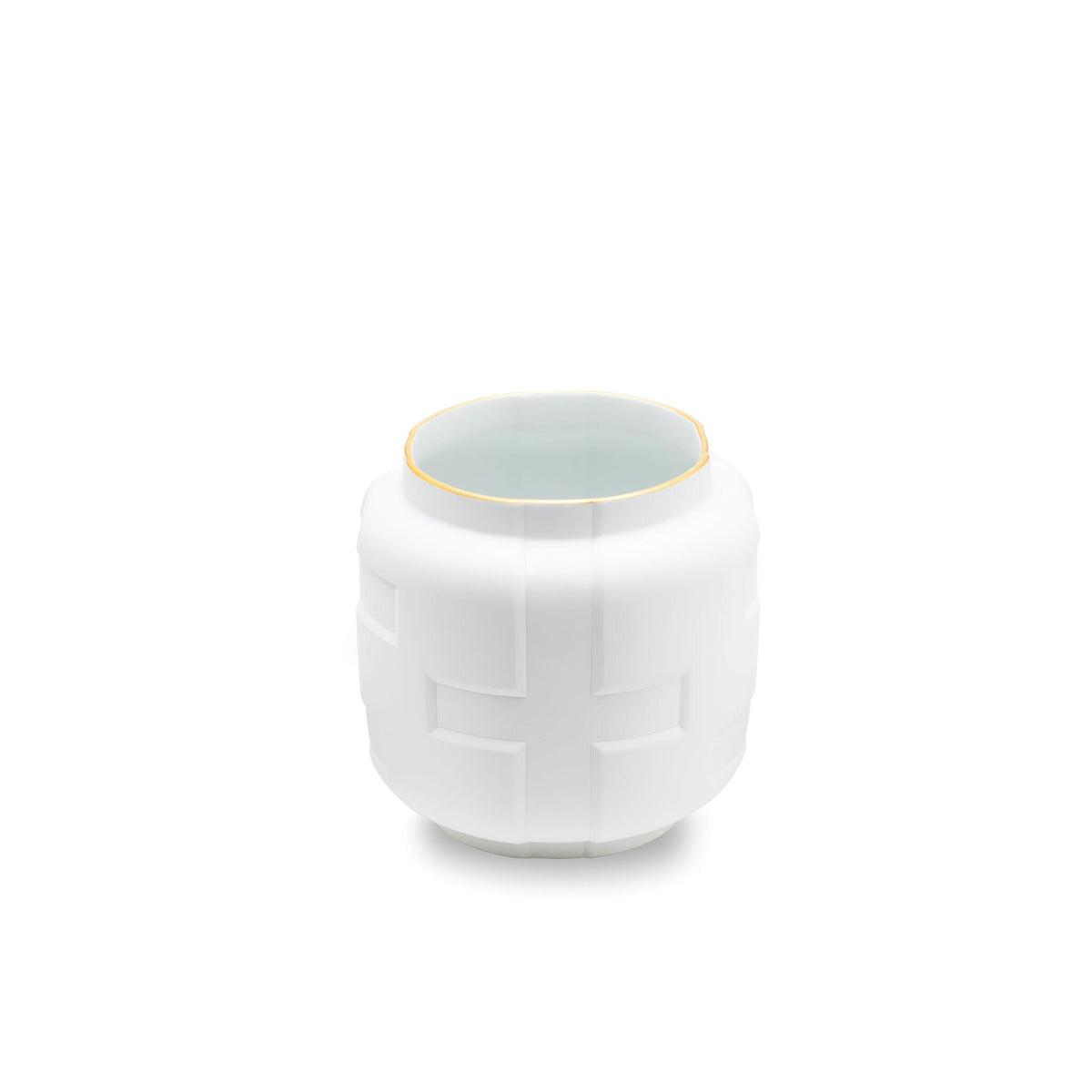 Ginori 1735 Officina Ultra Vase with Lid Junction, Overlapping Bands, view 5