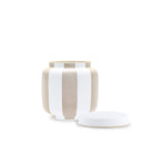 Ginori 1735 Officina Ultra Vase with Lid Stripes, Sand, view 3