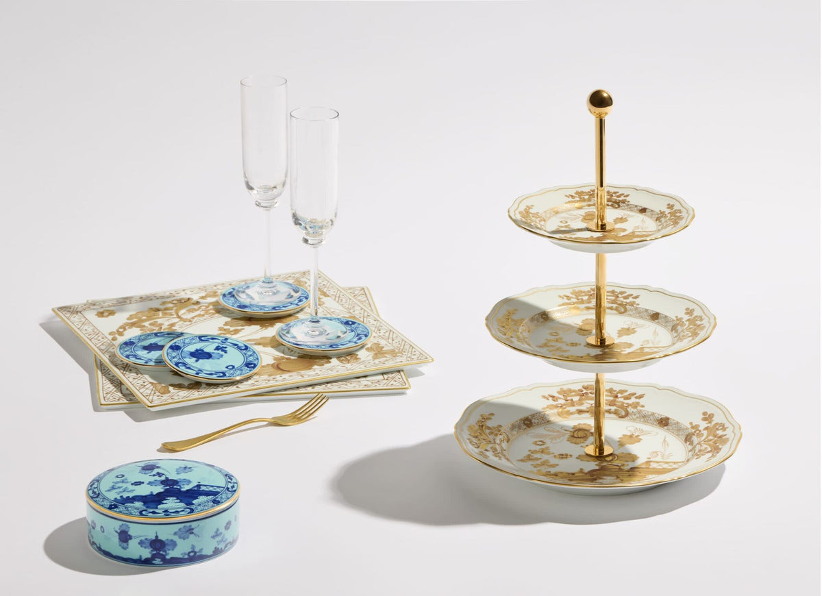 Ginori 1735 Oriente Italiano 3-Tier Serving Stand, Aurum, view 6