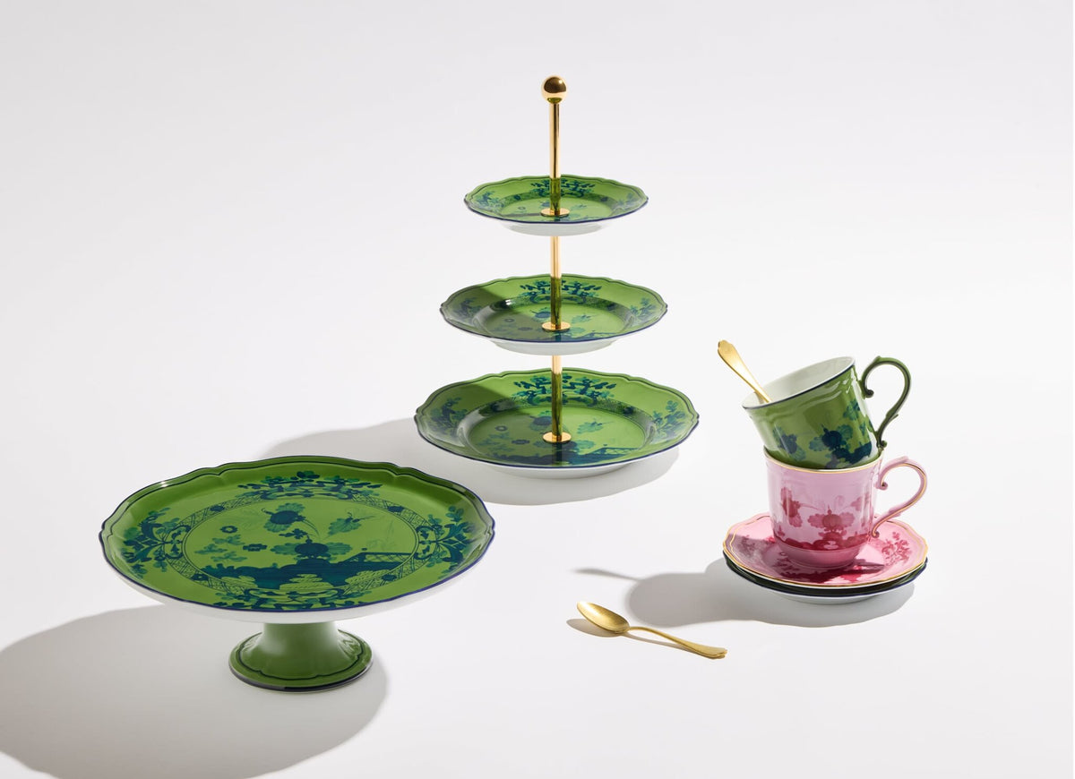 Ginori 1735 Oriente Italiano 3-Tier Serving Stand, Malachite, view 7