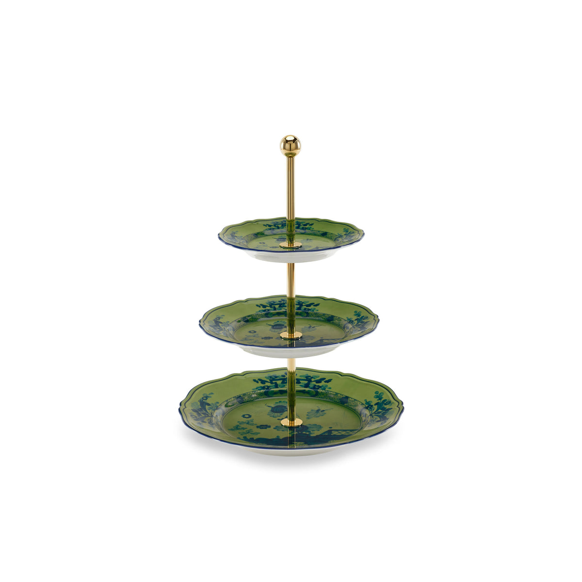 Ginori 1735 Oriente Italiano 3-Tier Serving Stand, Malachite