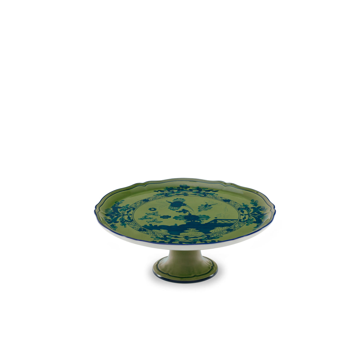 Ginori 1735 Oriente Italiano Cake Stand, Malachite