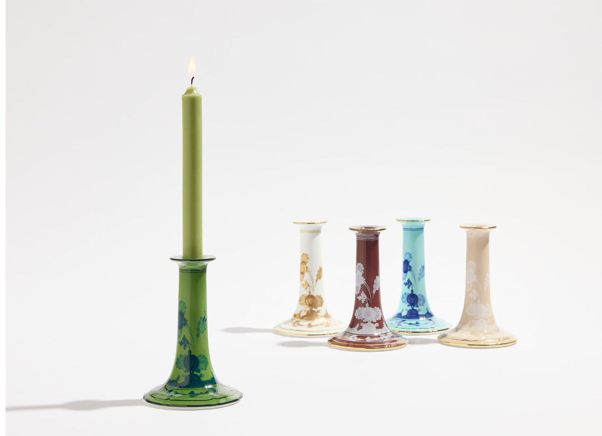 Ginori 1735 Oriente Italiano Candleholder, Malachite, view 4