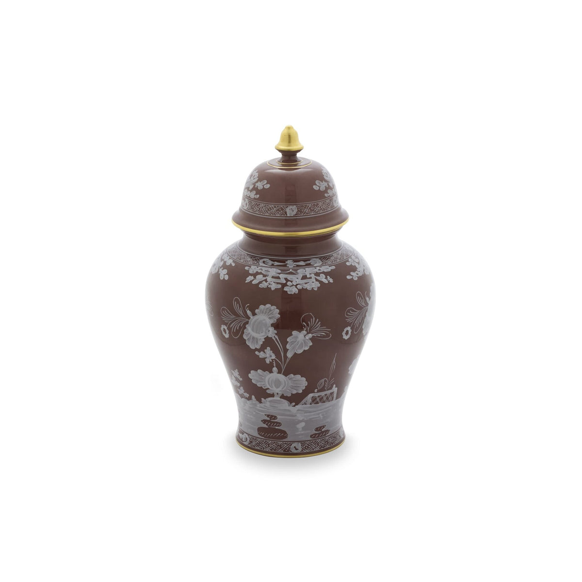 Ginori 1735 Oriente Italiano Large Potiche Vase, Castagna, view 3